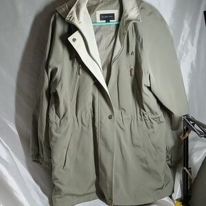 Braetan olive women's lined hooded drawstring jacket size large